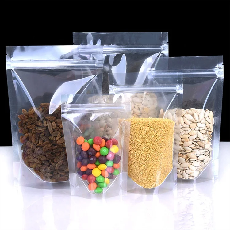 

Hot Sale Custom Printed Bags Transparent Pe Packaging Zipper Plastic Bags