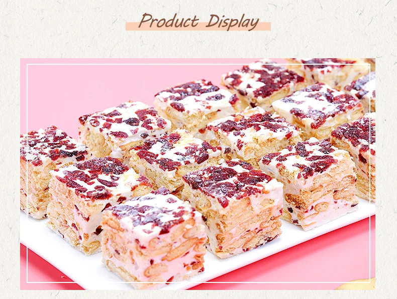 Cranberry milk flavor biscuit crumbs Nougat Candy