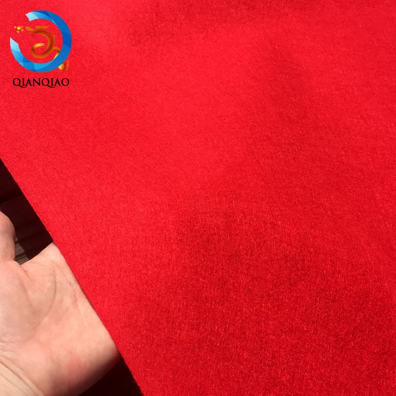 Red color felt rugs fabric bright red exhibition carpet roll