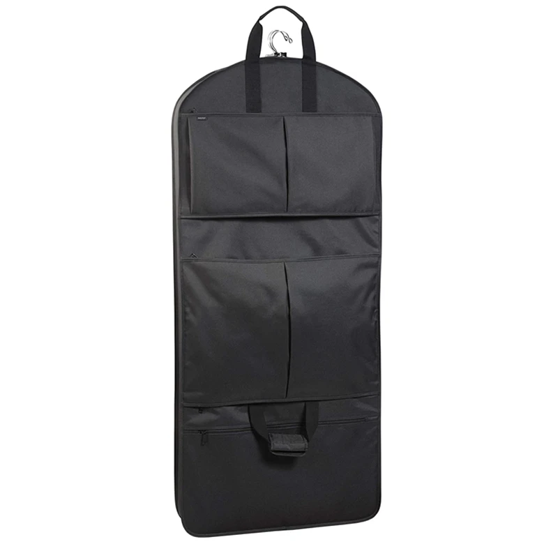 Custom Logo Zipper Non Woven Oxford Polyester Men's Suit Carrier Dustproof Foldable Waterproof Luxury Dress Cover Travel Garment