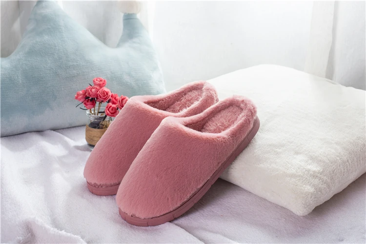 
Factory winter customized plush slippers house indoor home slippers for women 