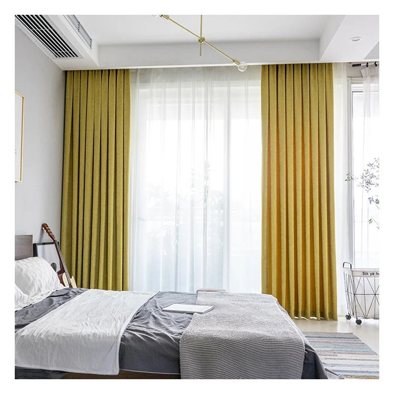 

Innermor Heat insulation Curtain plain Home Decor Drape soft Curtains for Bedroom Window high shading rate Ready Made