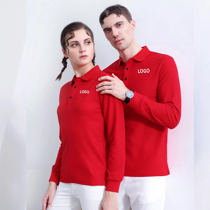 

High Quality Comfortable Cotton Customized Logo Polo Long Sleeve Men Shirt