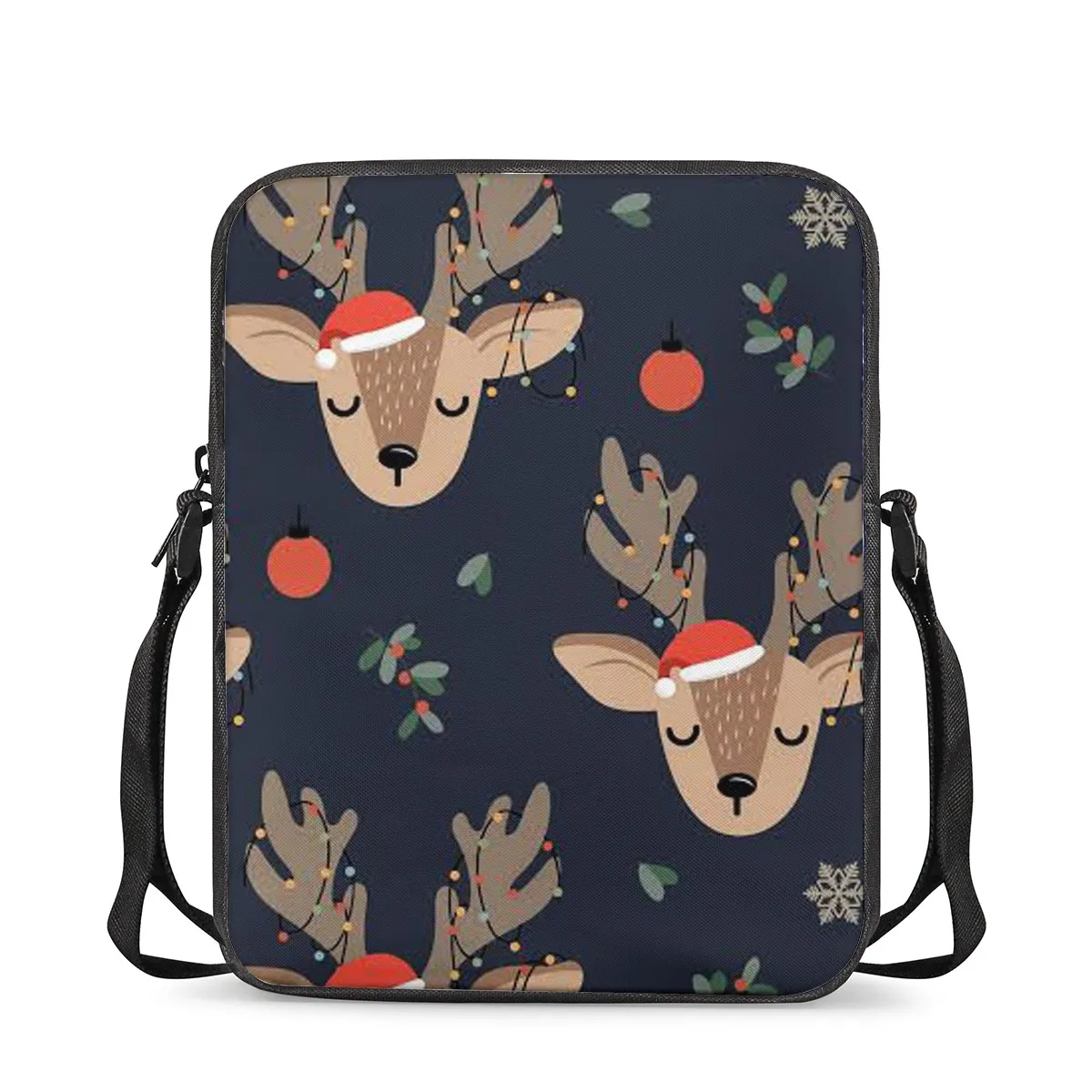 

Factory custom brown Christmas series double elk logo gift bag ladies portable Christmas wreath storage bag small order spot, Picture