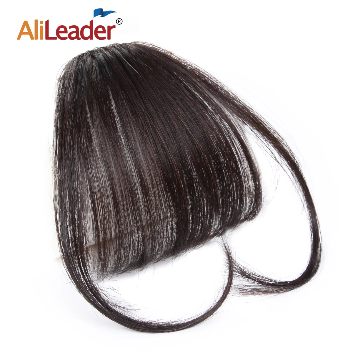 

AliLeader Thin Flat Bangs with Temple Clip In Hairpiece Fringe Human Hair Bangs Hair Extensions, Picture