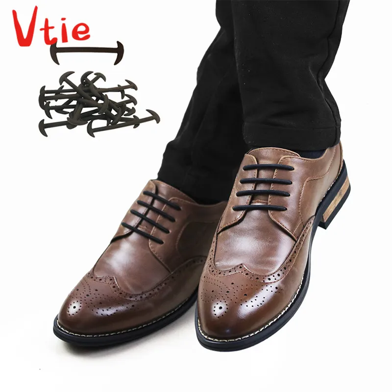 

3 Sizes Men Women Leather Shoes Lazy No Tie Shoelaces Elastic Silicone Shoe Lace Suitable For Leather Shoes