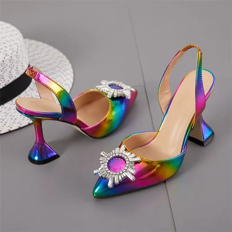 

Latin dance rainbow jazz diamond decorating shoes women
