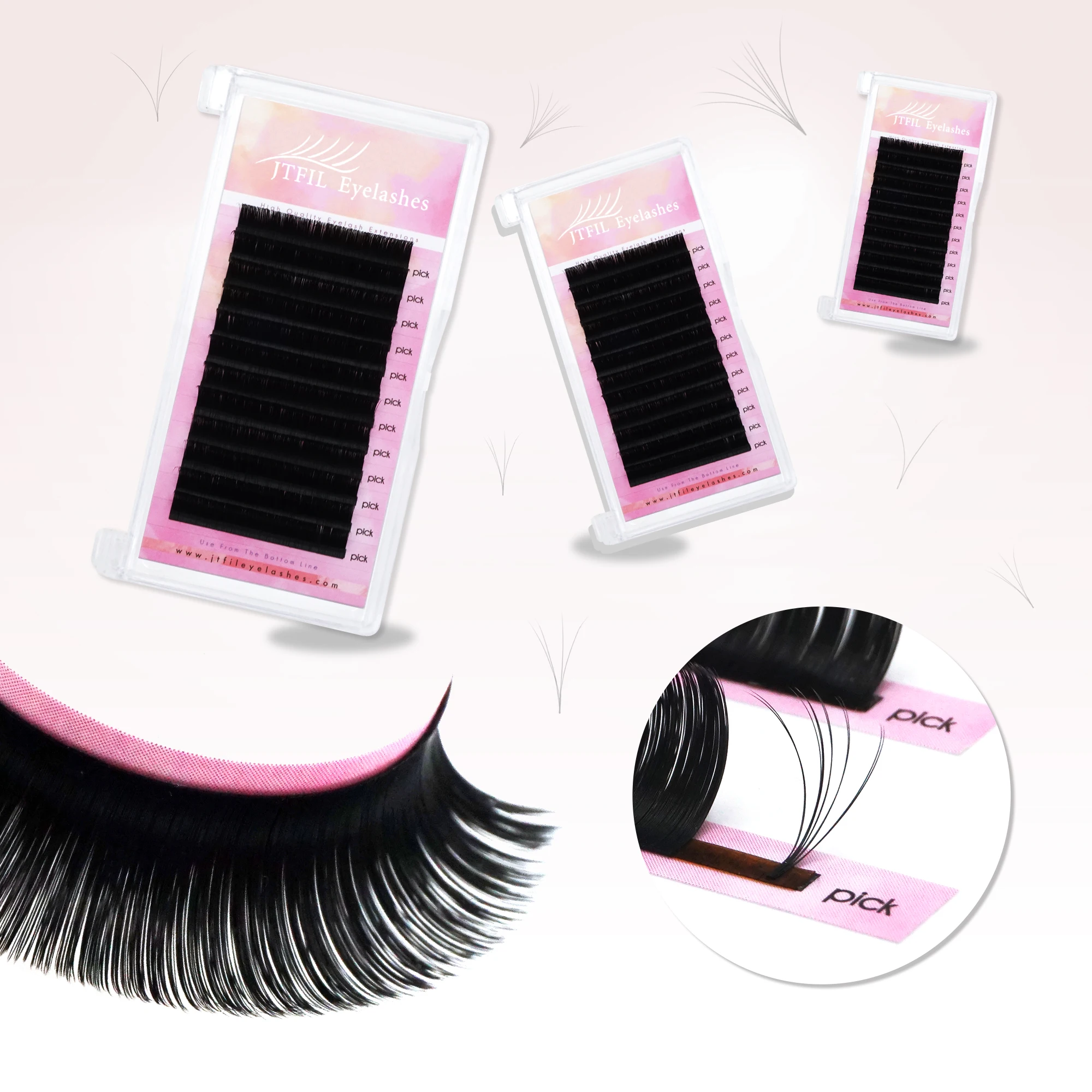 

Jomay Individual labels easy fanning private label volume easy fans eyelash extension, Natural black