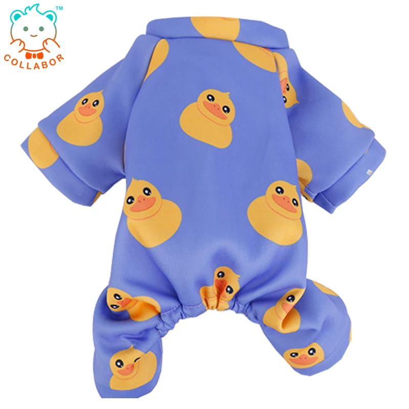 

COLLABOR Seth Hound Dog Sports Jumpsuit Cute Duck Printed Four Legs Dog Pijama Jumpsuit, Solid, digital print
