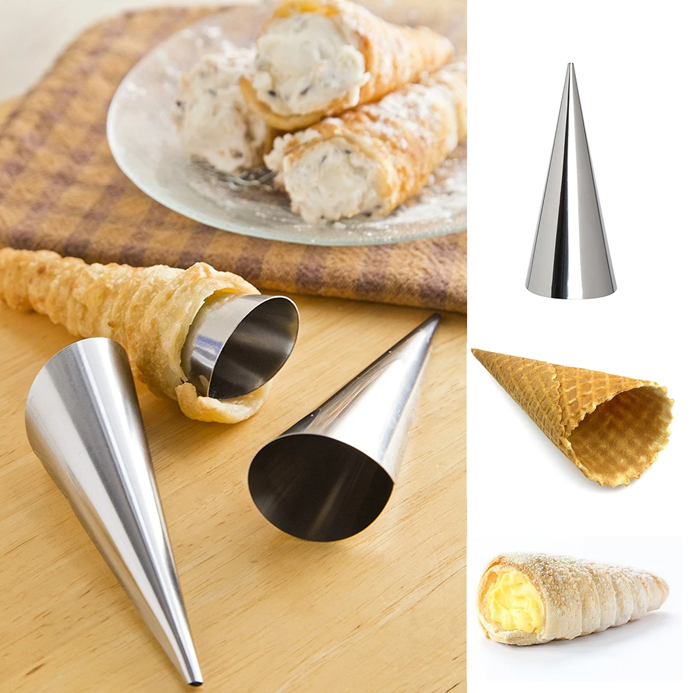 

Cannoli Tubes Cream Horn Molds Stainless Steel Cone Shaped and Tubular Shaped Mold, Silver