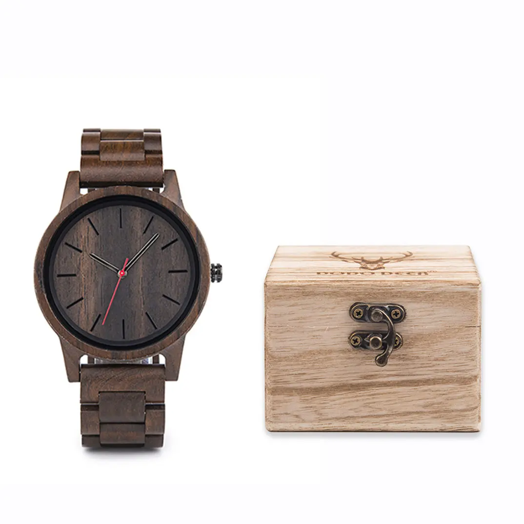 

Simple Design Ultra-thin Men Watches Wrist Watch Brand Ebony Wood Factory Direct Sale Luxury China Supplier 2020 MIYOTA Round