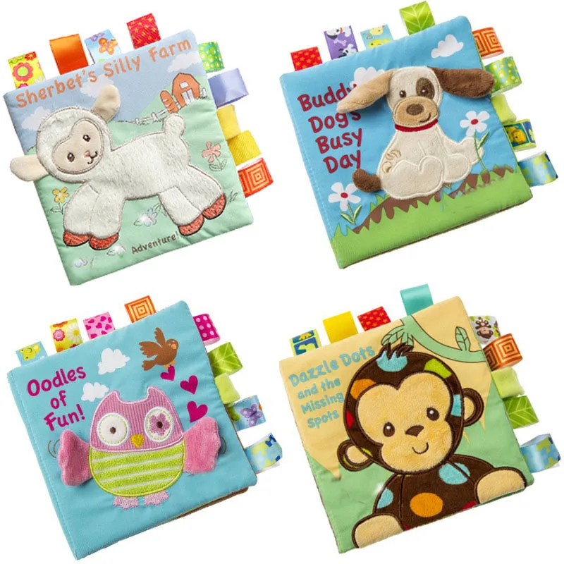 Cute Animal Pattern Embroidery Soft Cloth Book Early Learning Educate ...