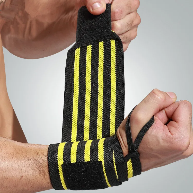 

Private Label Adjustable Elastic gym wrist band Sports Gym Fitness Wrist Brace, Blue,yellow,red,grey