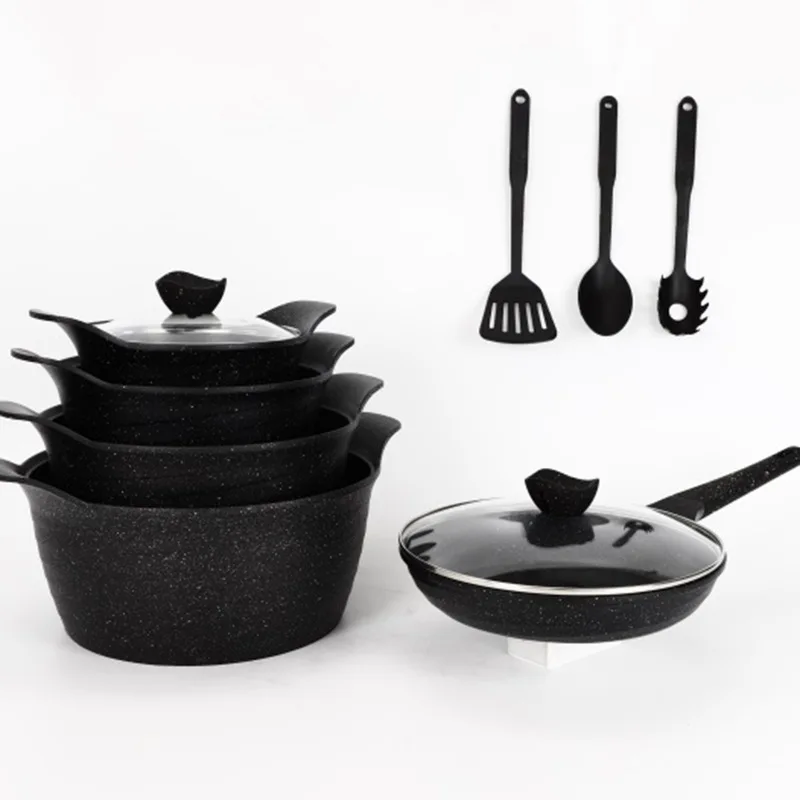 

wholesale saucepan commercial aluminum forged non stick kitchen pot cookware sets, Picture