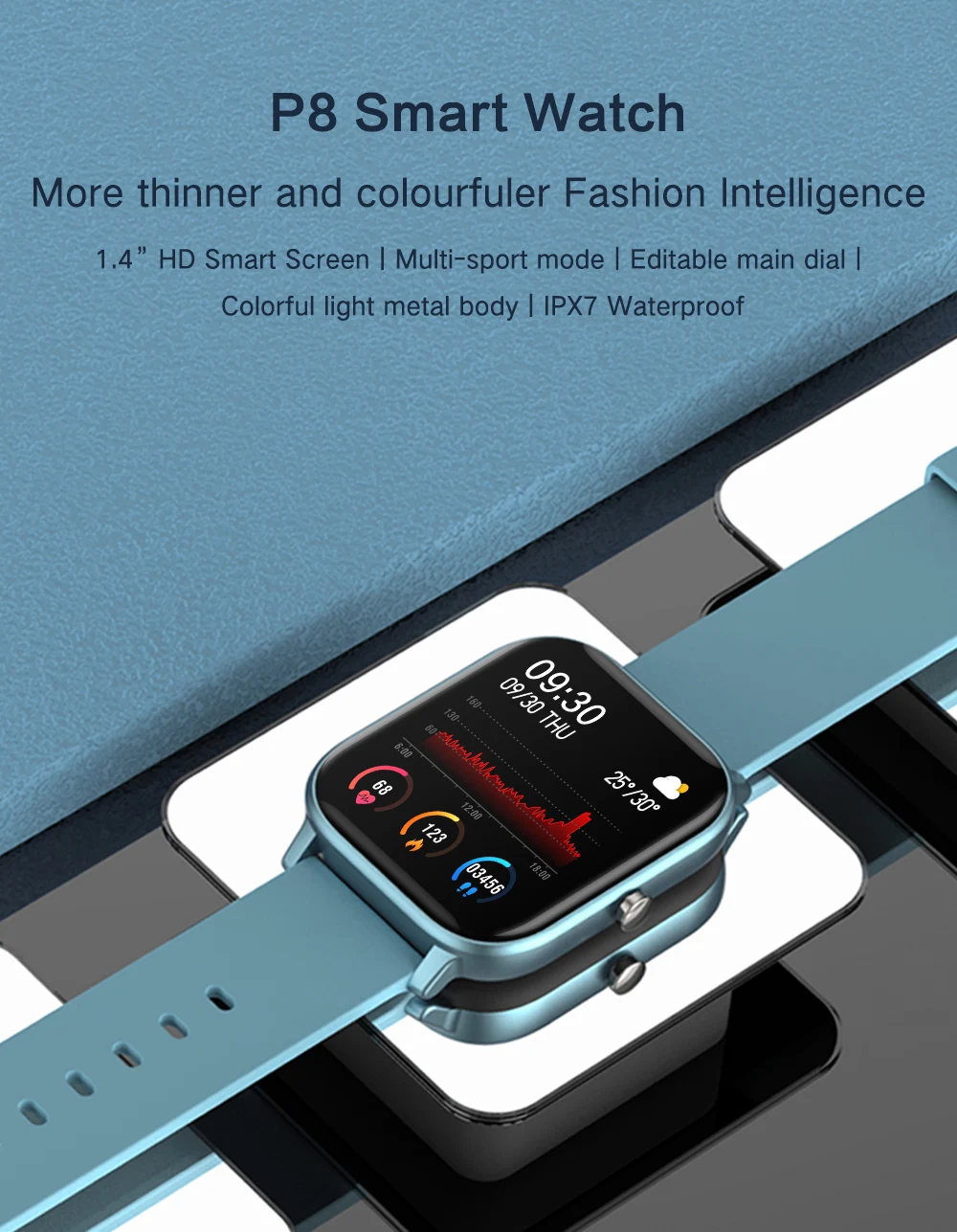 p8 1.4 inch smart watch
