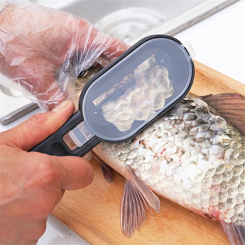 

1pc Fish Knife Cleaning Peeler Scraping Fishing Scale Brush Fish Skin Brush Kitchen Accessories Kitchen Gadgets, As photo