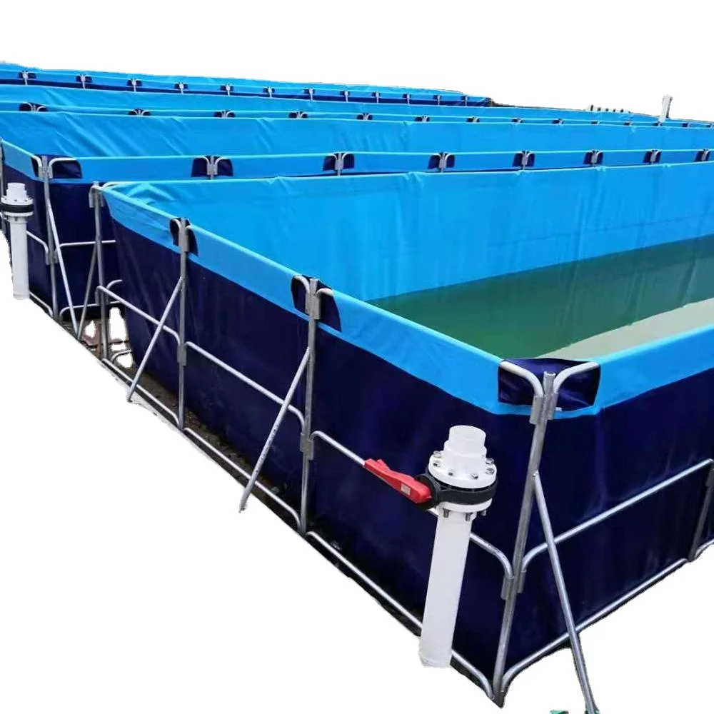 

flexible biofloc pvc fish farming tank pond 1.2m high with stainless frame, Blue/dark blue/green/dark green/grey/white/custom optional