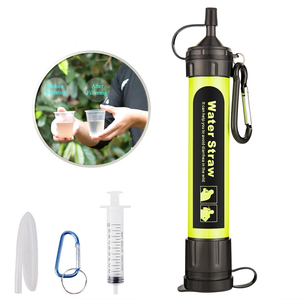 

Outdoor Water Purifier Personal Emergency Water Filter Straw Portable Water Filter Purifier Hiking Camping Survival Emergency