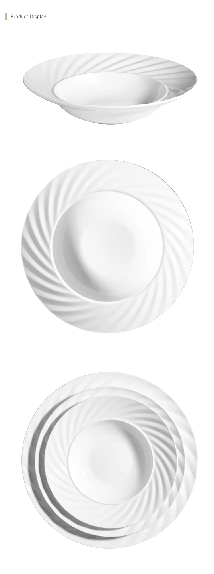Wholesale Ceramic 8.75 Soup Logo Plate Porcelain Hot Sale Salad Event Plate