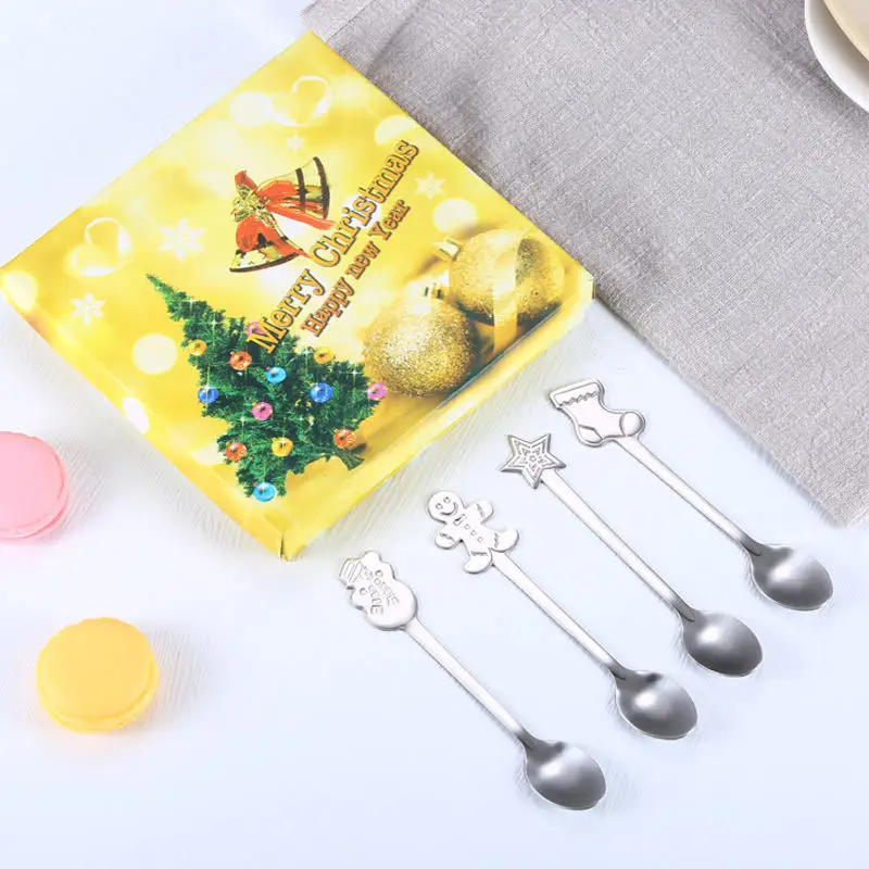 

Stainless Steel Christmas Spoon Set 304 Stainless Steel Christmas Cutlery Set