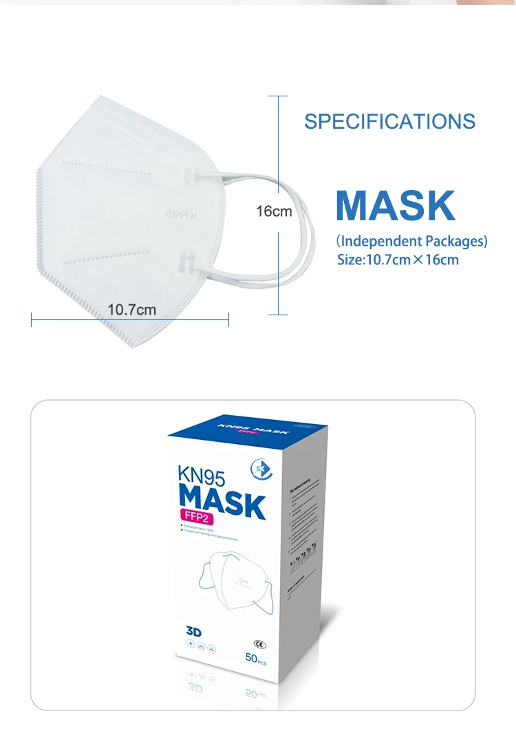 Kn95 Respirator Non Woven Fabric Disposable Protective Ffp2ffp3 Mask With Earloop Folding Half 1944