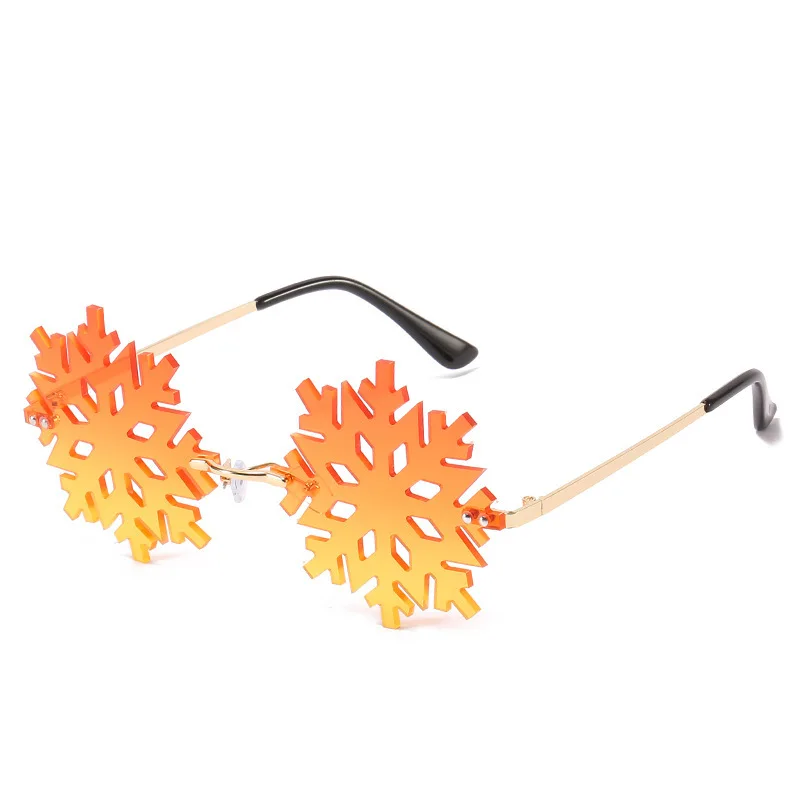 

2021 Snowflake Shape Rimless Christmas New Year Party Decorations Eyewear Sunglasses, As picture
