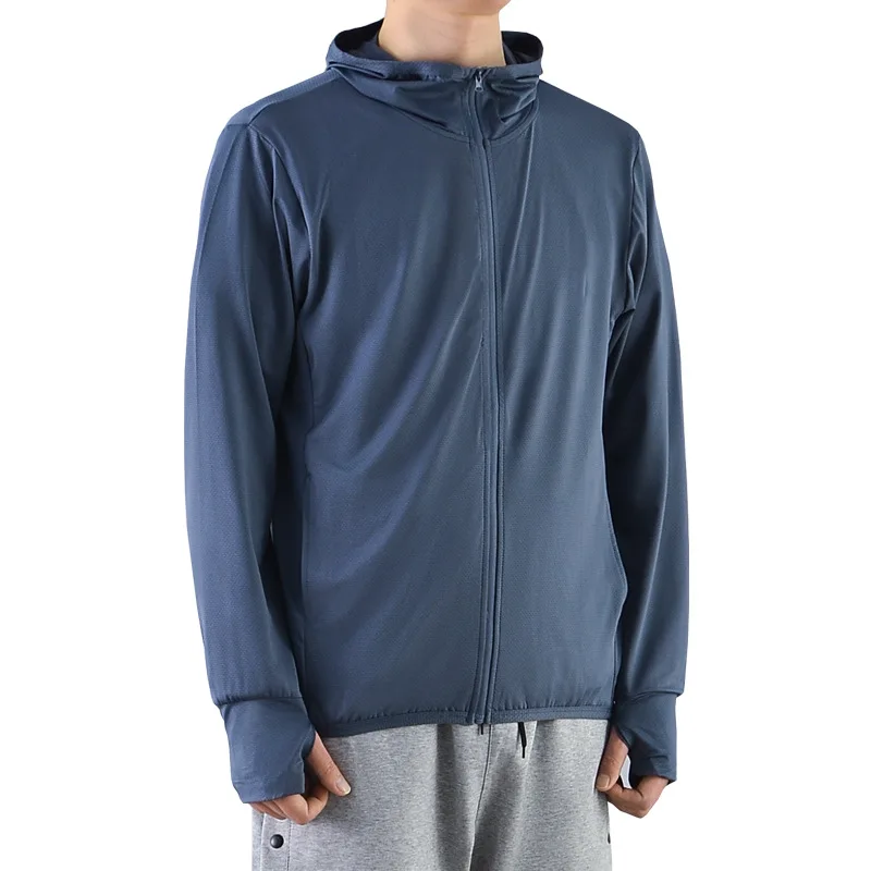 

Men Sunscreen HoodieSummer Fishing Sunshade Outdoor Cycling Anti-UV Ice Silk Sunscreen Clothing