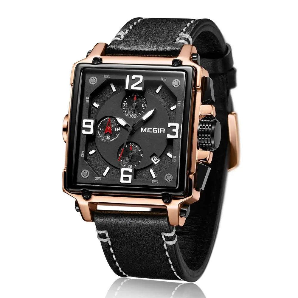 

Square dial retro multifunction sports wrist watch for mens relojes hombre