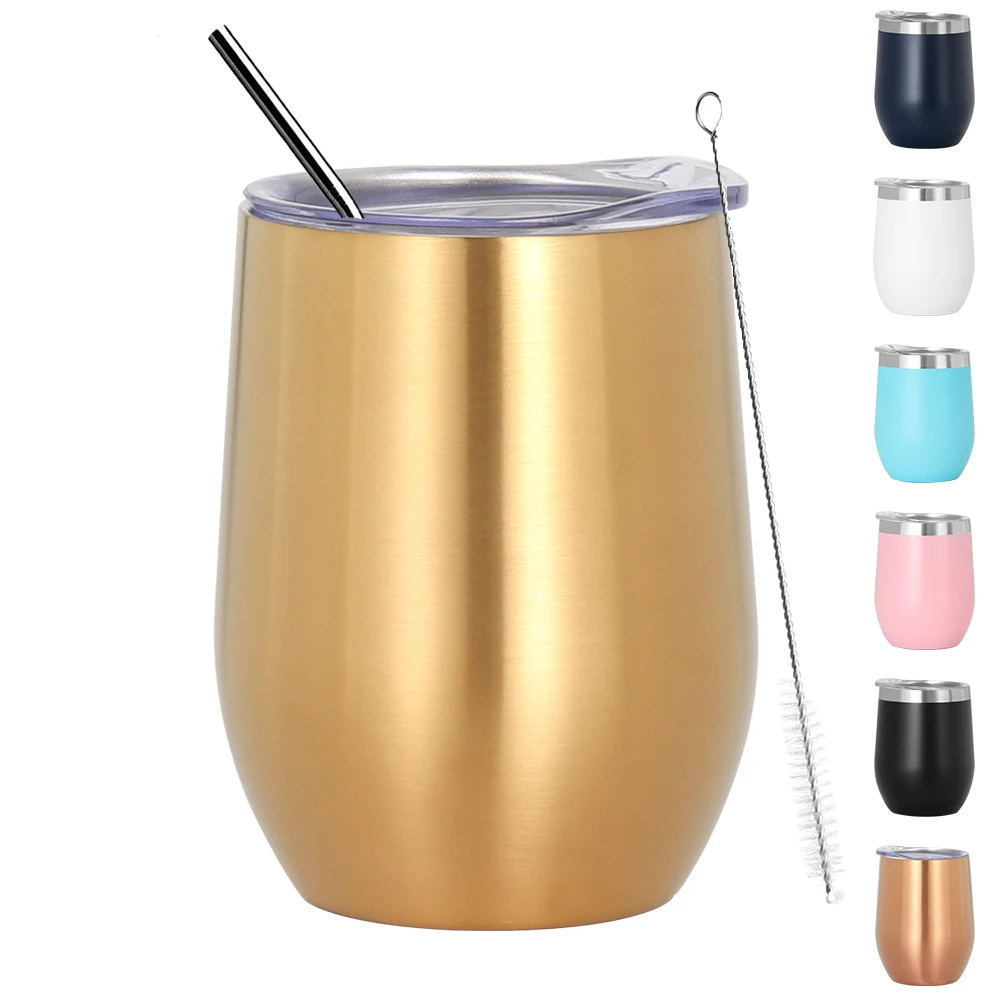 

Amazon top seller 12oz double wall stainless steel egg shape wine tumbler, Customized color