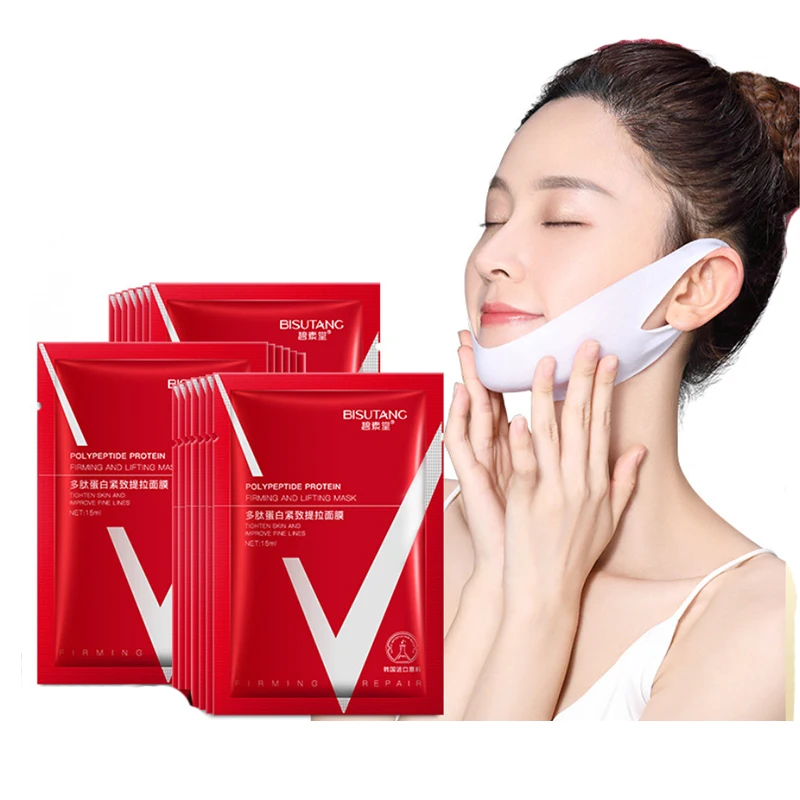 

v line shape face lifting facial slimming v-shaped chin firming double hydrogel sheet mask massae belts skin care lift tape