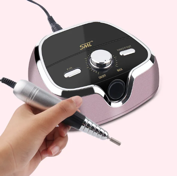 

Jinyi SML-M3 Professional Polish Power Grinding Electric Drill Nails Master Manicure Machine 35000 Private Label Kit Salon, Rose gold