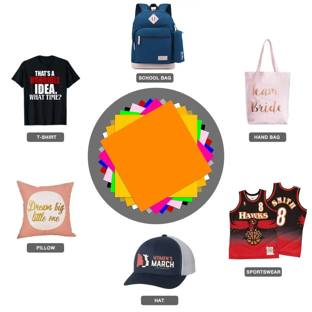 
Nicapa 12*12 inches 12 colors 14 sheets Heat Press Transfer Vinyls for Cricut Easypress Silhouette Cameo 