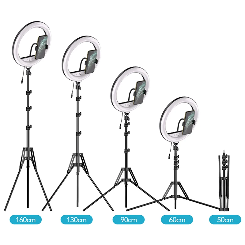 

wholesale 10 12 14 16 18 inch light beauty makeup livestream photo video led ring light tripod Floor stand for mobile phone