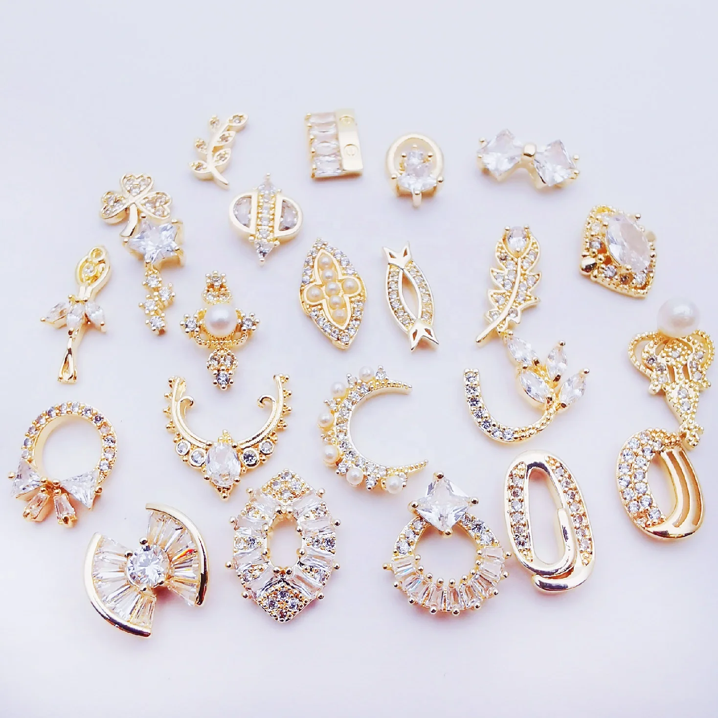 

Paso Sico Popular Alloy Zircon Jewelry Drill Diamond Rhinestone Nail Charms with Chain Designs