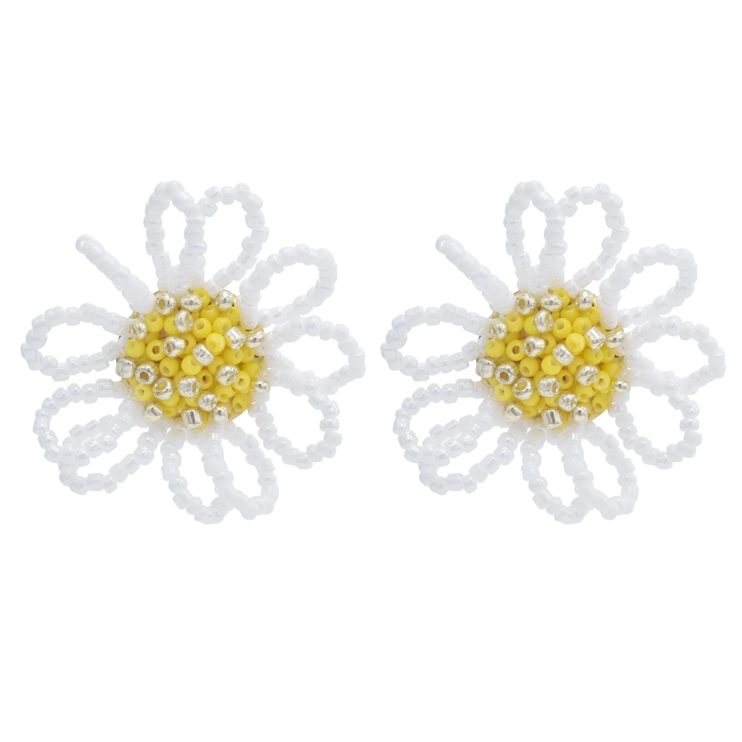 

New Designs 925 Silver Earrings Women Jewelry Wholesale Flower Hoop Earrings Fashion Earring women, Black, yellow