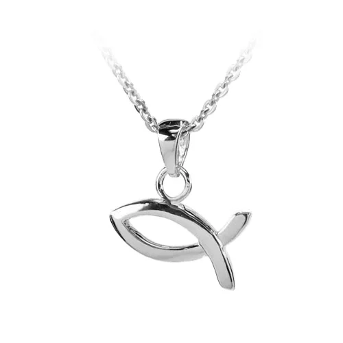 

Real 925 Silver Christian Fish Charm Jesus Fish Necklace Religious Charms for Jewelry Making