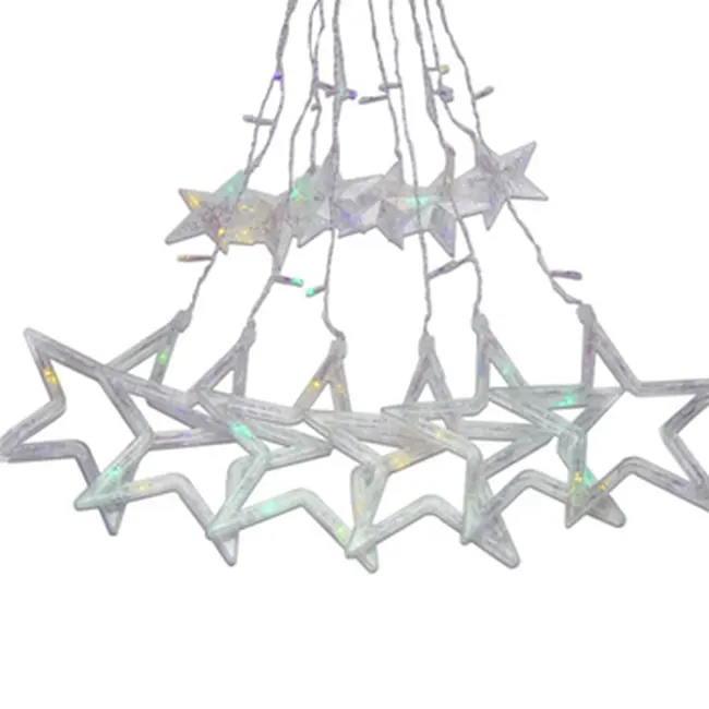 2020 New Arrivals PVC Shell Material Window Twinkle Star 138 Led Window String Curtain Light For Room