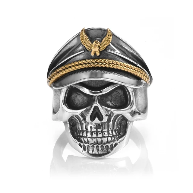 

Vintage Skull Army Fashion Silver Hiphop Stainless steel Jewelry Men Rings