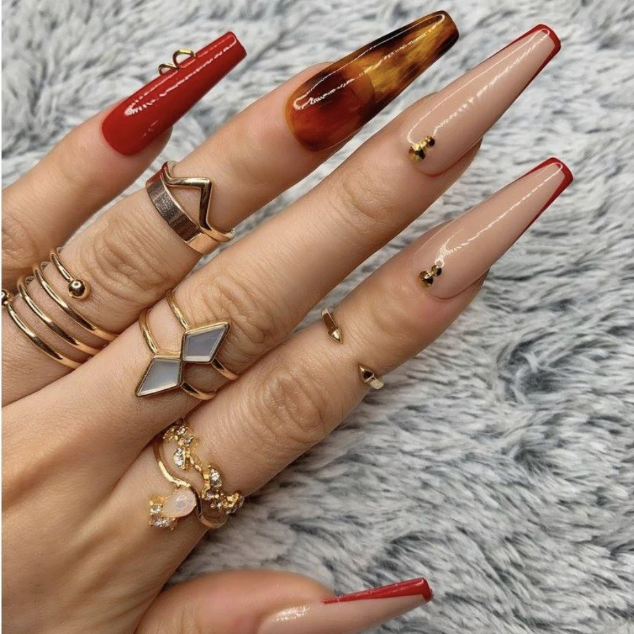 

2021 Pre Order New style Extra Long Coffin Nail Tips Private Label Press On Nails, Picture