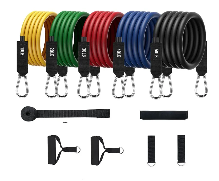 

Exercise Gym Fitness Latex 11 Pcs Training Workout Equipment Natudon Resistance Bands Set, Custom available