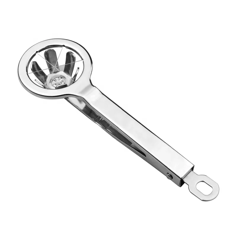 

Quality family kitchen egg cutting food 304 stainless steel handheld egg slicer cutter, Silver