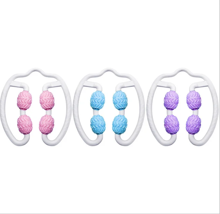 
2020 Best selling neck massage tools hand massager roller ball body roll fitness equipment 4 abs roller wheel 