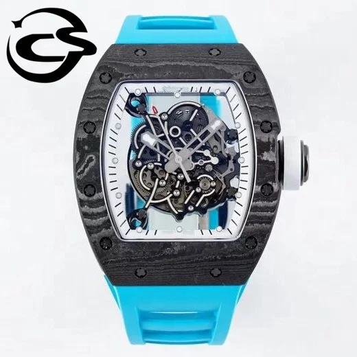 

New Luxury Diver Machinery Rollexables watch ZF factory RM055 brand carbon fiber hollow watch
