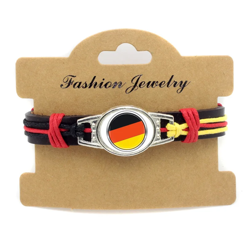 

2020 national flag adjustable cowhide vintage leather germany euro cup bracelet, 32 teams flag cowhide leather bracelet