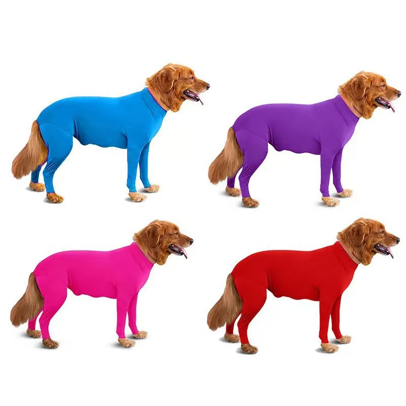 

Hot Sale Dog Surgical Recovery Body Suit Anti-hair Loss Dog Clothes Home Indoor Pet Clothes, Black , red , purple