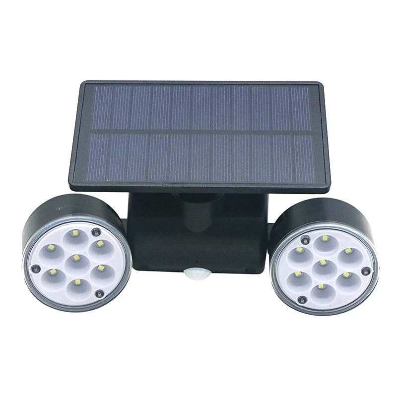 

7 LED solar power Double head spot light Waterproof Solar Light With total 30 leds Adjustable Angle Security Lighting