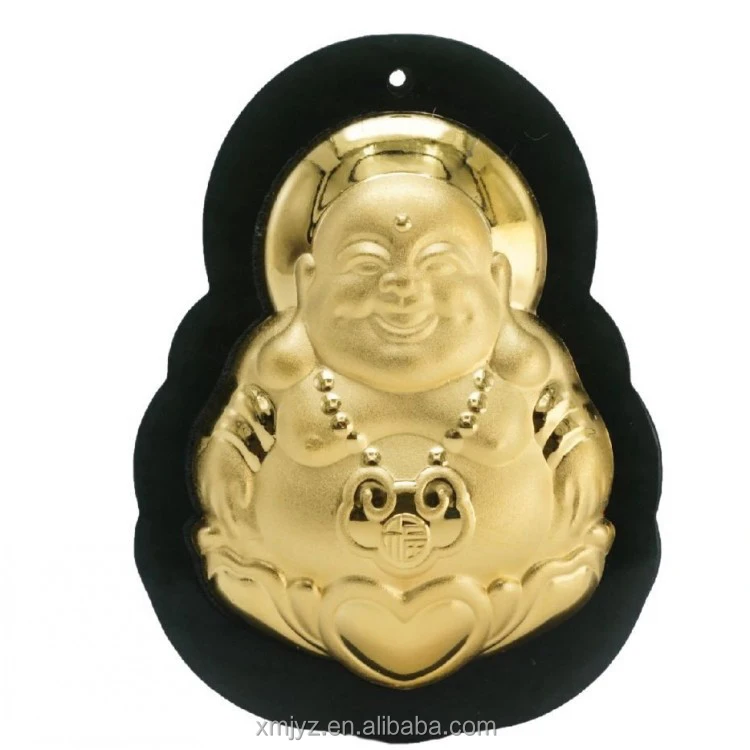

Gold Inlaid Jade Large Guanyin Laughing Buddha Guan Gong Pendant Hetian Moyu Pure Gold Men'S And Women'S Couples Men'S Necklace
