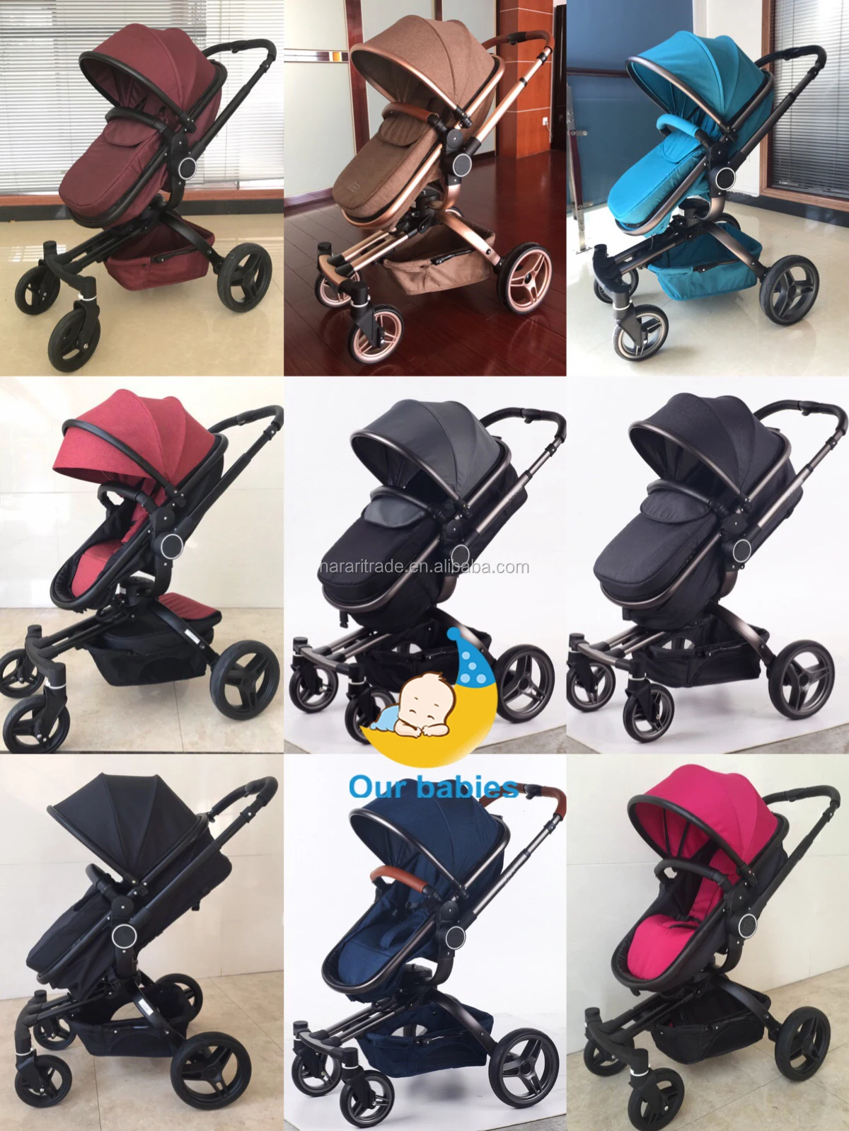 360 Degree Rotating Baby Stroller Luxury En1888 2 In 1 Or 3 In 1 Europe