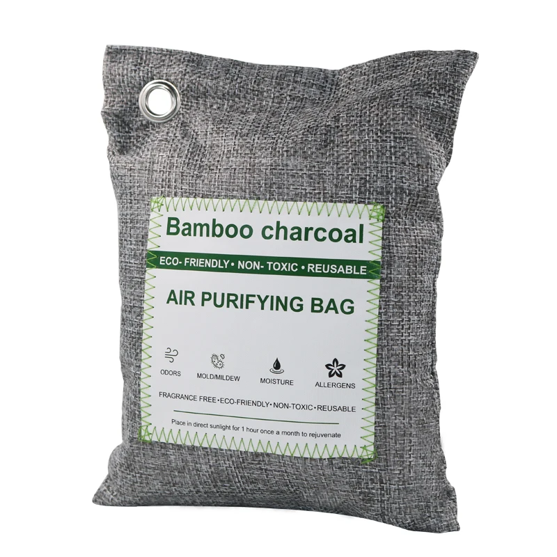 

200g bamboo charcoal bag natural air filter purifying purifiers dust remover deodorizer dust odor absorber, Gray