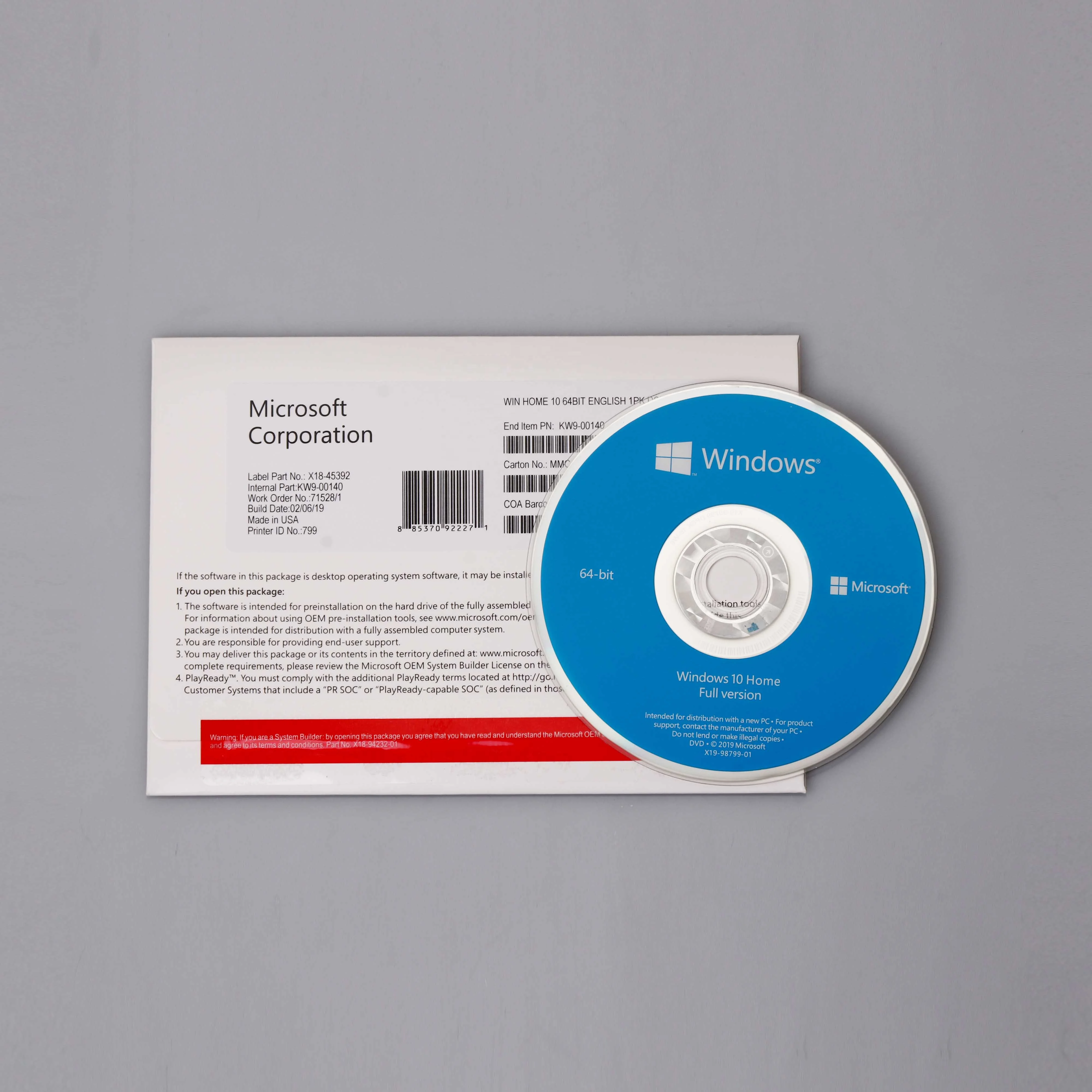 

Wholesale Windows 10 Home OEM DVD boxes with COA sticker Windows 10 home Key